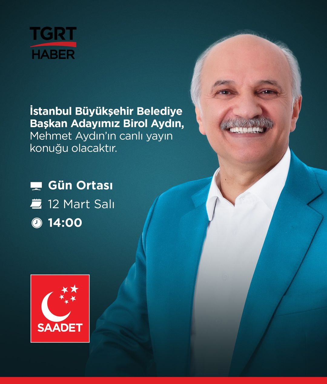 Birol Aydın, Seçmenlerle Buluşuyor: İstanbul Büyükşehir Belediye Başkan Adayı, Önemli Bir TV Programına Konuk Olacak