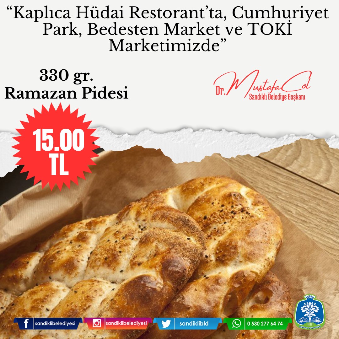 Sandıklı'da Belediye Bünyesindeki Restoran ve Marketlerde Ramazan Pideleri Satışa Çıktı
