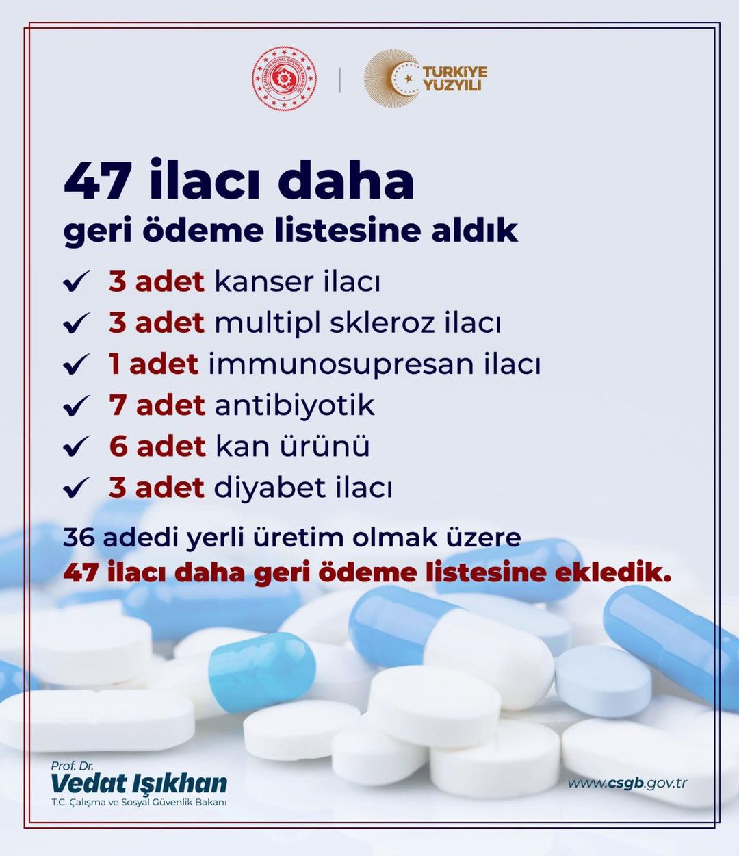SGK, geri ödeme listesine 47 yeni ilaç ekledi, 36'sı yerli!