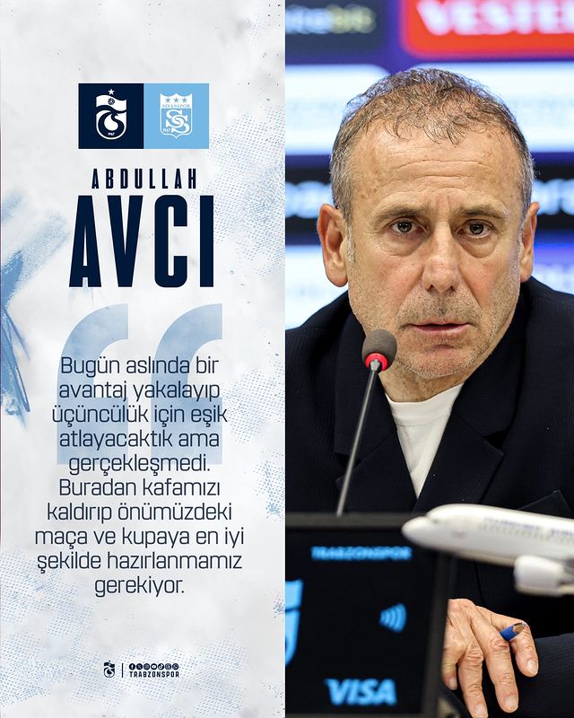 Trabzonspor Teknik Direktörü Abdullah Avcı, Sivasspor galibiyetini değerlendirdi