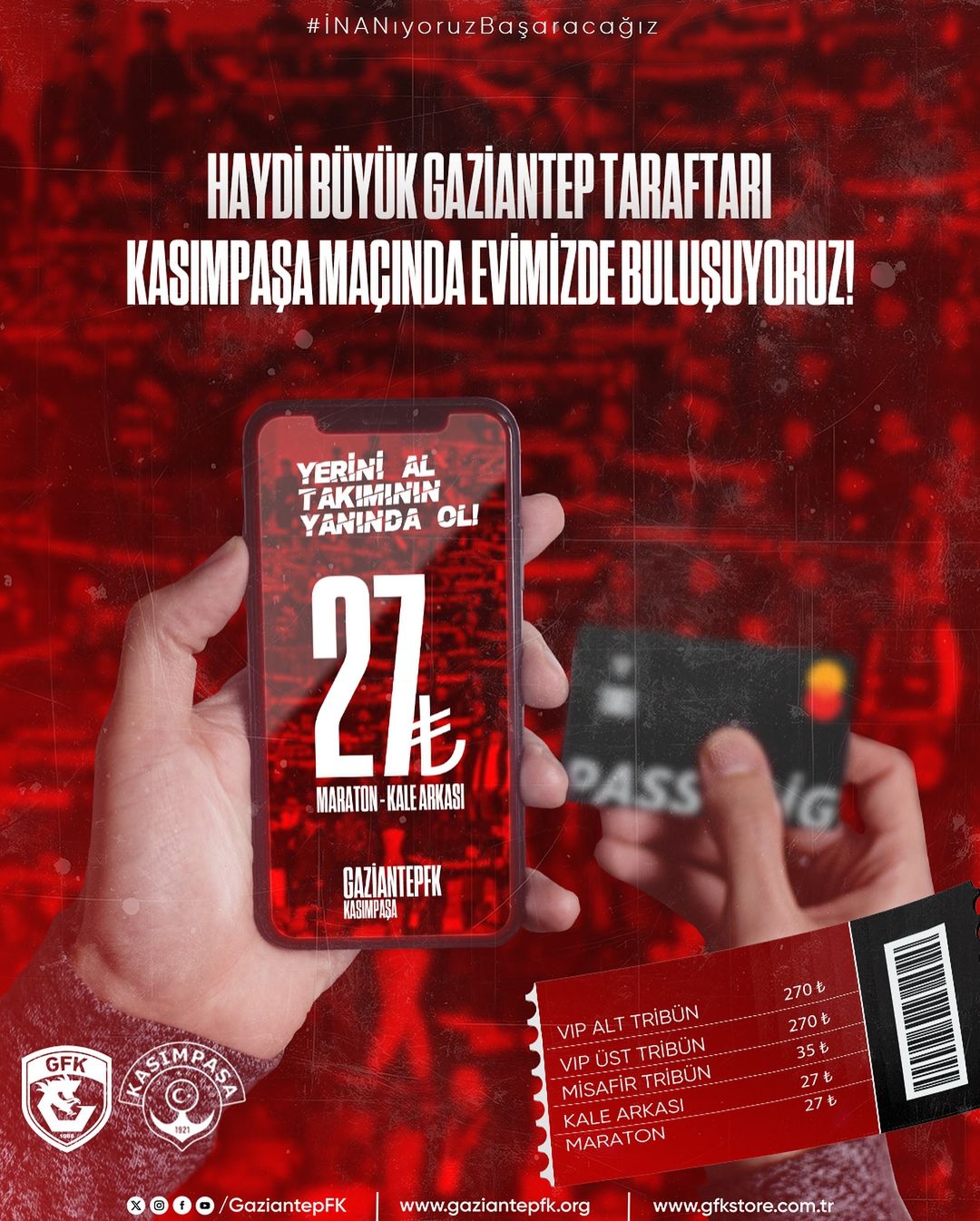 Gaziantep FK, Süper Lig'de Kasımpaşa'ya karşı mücadele edecek!