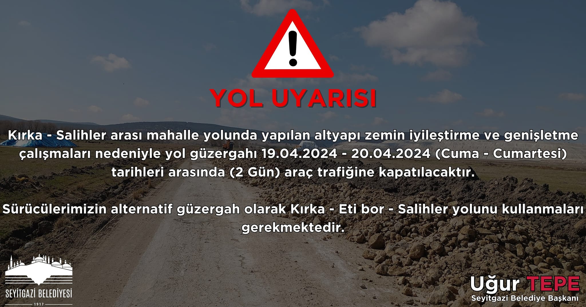 Eskişehir Seyitgazi Belediyesi Altyapı Çalışmalarıyla Trafik Düzenine Katkı Sağlayacak!