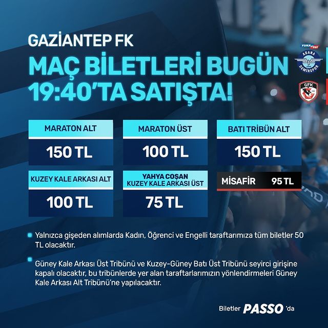 Adana Demirspor, Gaziantep FK ile Karşı Karşıya!