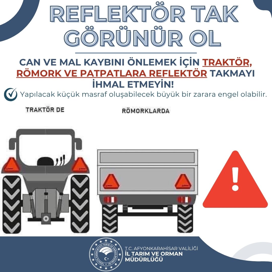 Afyonkarahisar'da Tarım Çalışanlarına Reflektör Desteği