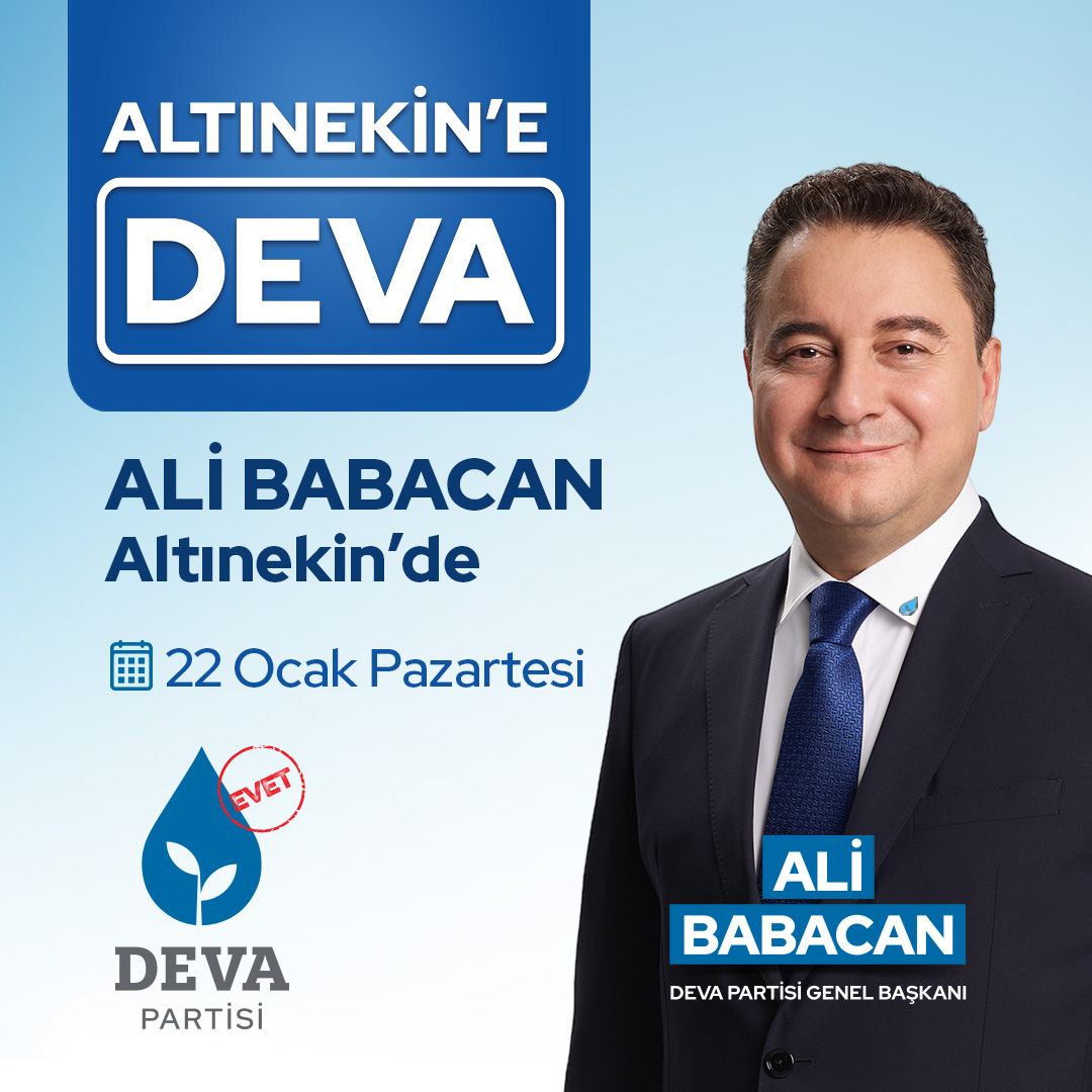 Deva Partisi Genel Başkanı Ali Babacan, Altınekin'de parti politikalarını anlattı.