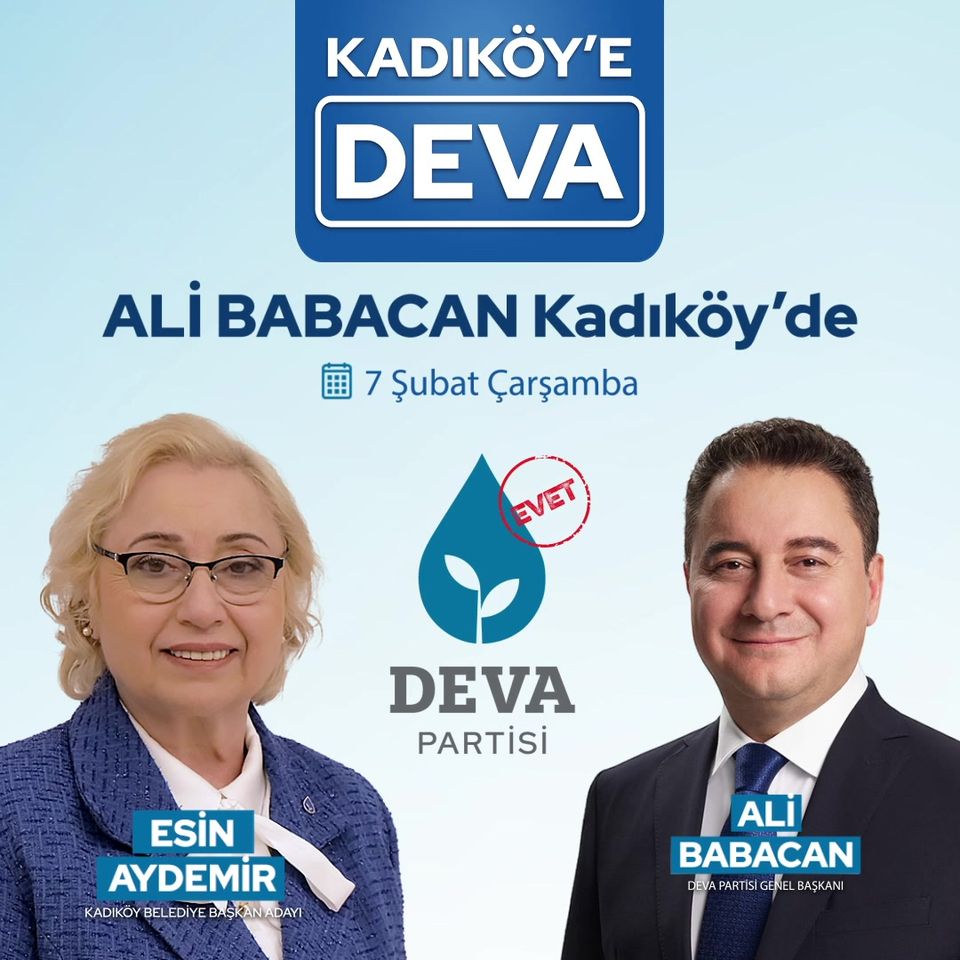 Deva Partisi Lideri Ali Babacan, Kadıköy Belediye Başkan Adayı ile Buluşuyor