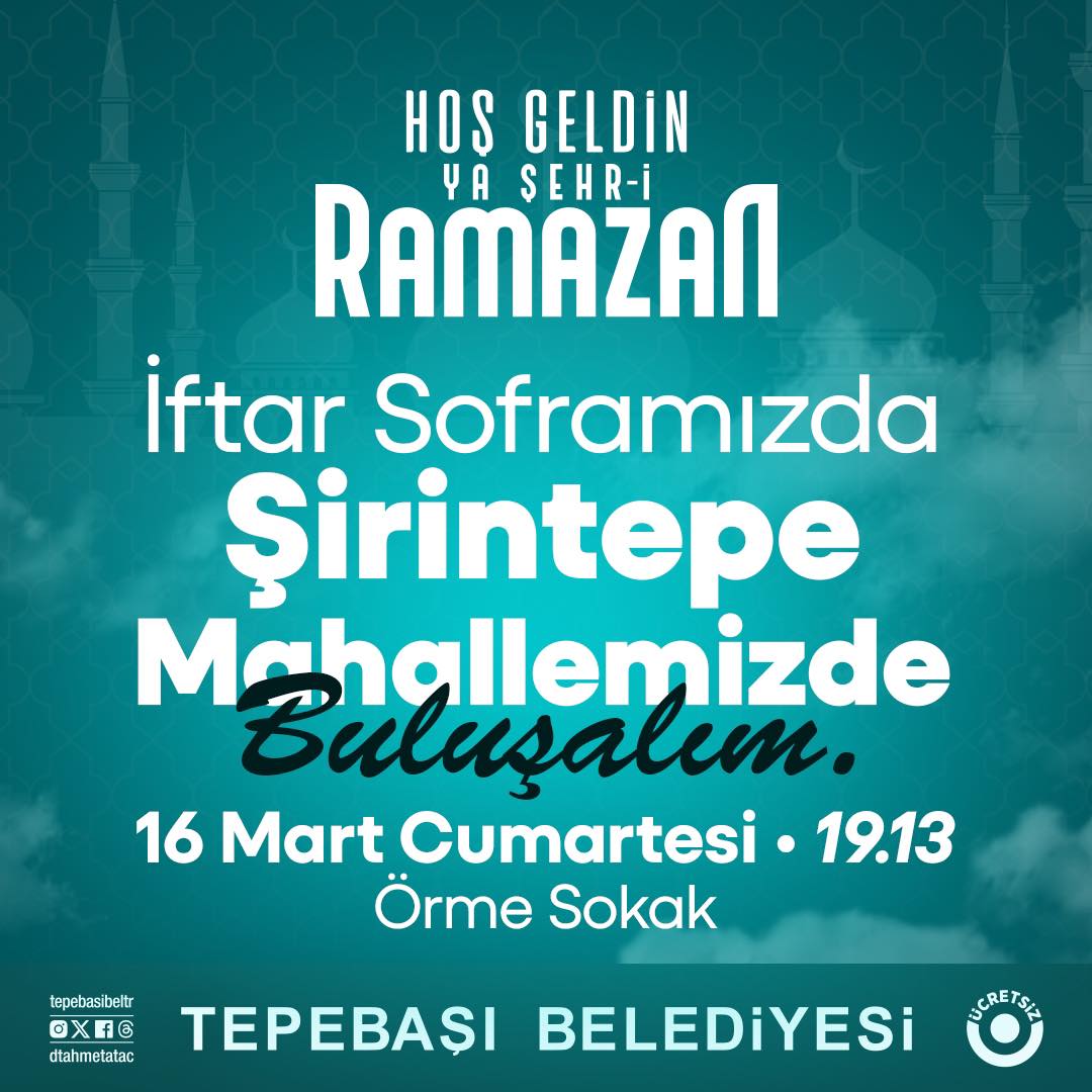 Şirintepe Mahallesi'nde Tepebaşı Belediyesi tarafından düzenlenen iftar sofraları birlik ve beraberliği pekiştiriyor