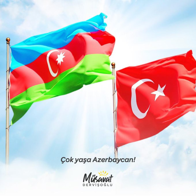 İYİ Parti Genel Başkanı Müsavat Dervişoğlu Azerbaycan'ın Bağımsızlık Günü'nü Kutladı