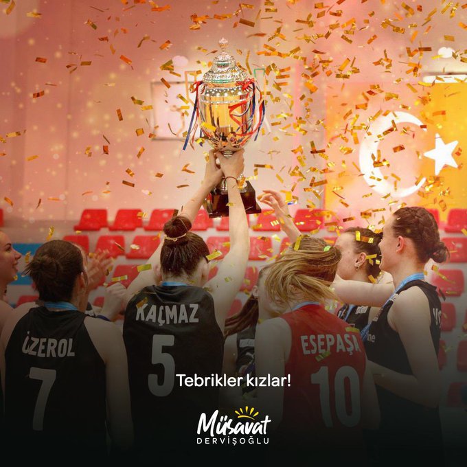 İYİ Parti Genel Başkanı Müsavat Dervişoğlu, Balkan Şampiyonası'nda Zafer Kazanan U18 Kadın Millî Takımı'nı Tebrik Etti