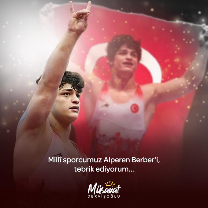 İYİ Parti Genel Başkan Yardımcısı Müsavat Dervişoğlu, U20 Avrupa Güreş Şampiyonası'nda Başarı Elde Eden Milli Sporcuyu Tebrik Etti