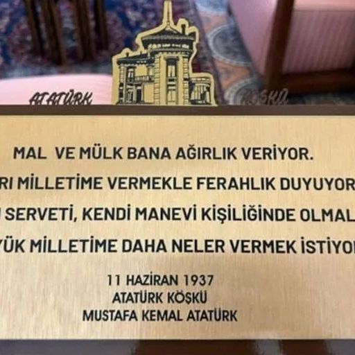 Gazi Mustafa Kemal Atatürk'ün Tüm Mal Varlığını Milletine Bağışladığı Açıklandı