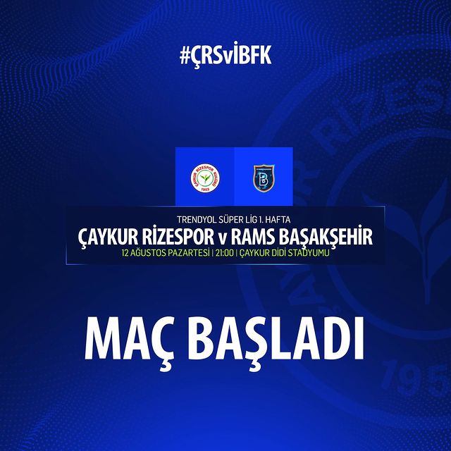 Çaykur Rizespor ve RAMS Başakşehir Karşı Karşıya Geldi