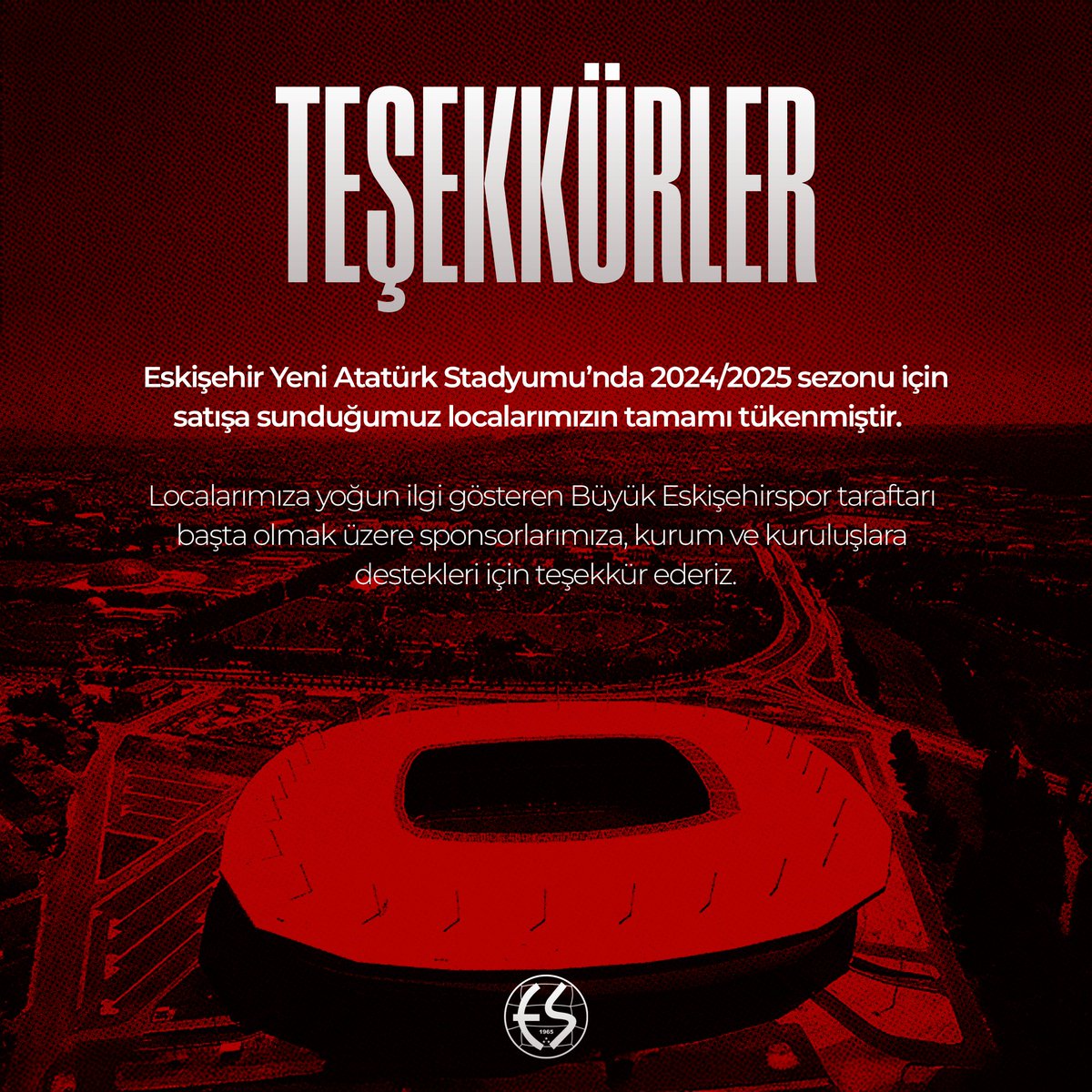 Eskişehirspor Localarına Yoğun İlgi Gösteren Taraftarlara ve Sponsorlara Teşekkür Etti