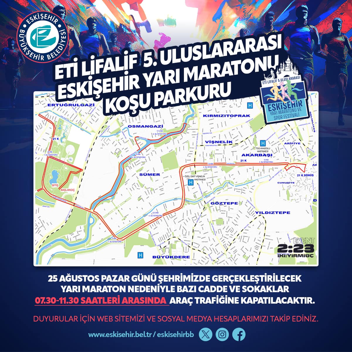 ETİ Lifalif 5. Uluslararası Eskişehir Yarı Maratonu ve Spor Festivali Başlıyor