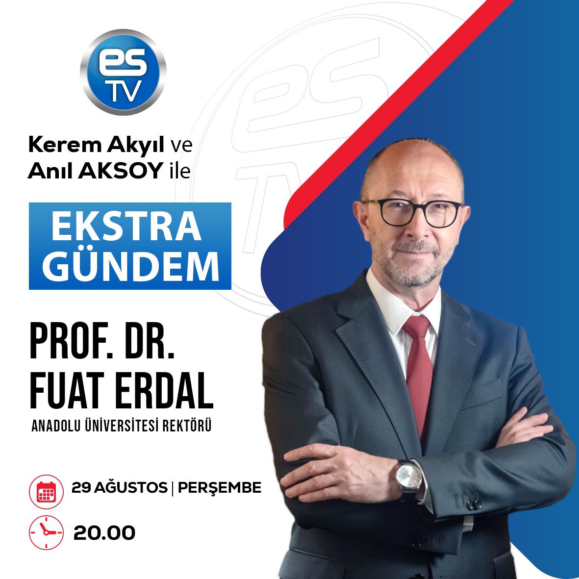 Anadolu Üniversitesi Rektörü Prof. Dr. Fuat Erdal ES TV'de Konuşacak