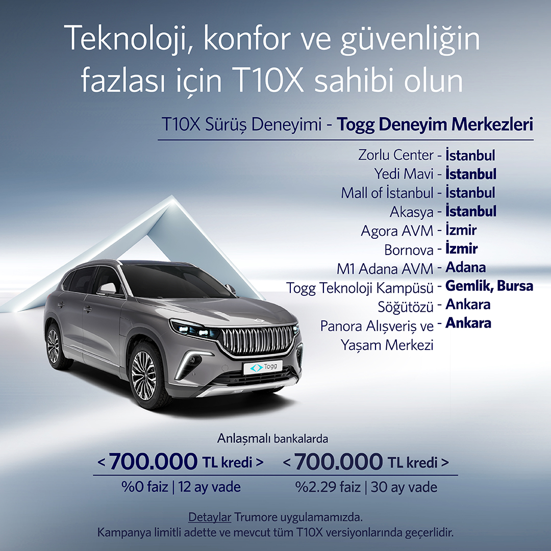 TOGG, T10X Elektrikli Aracı İle Sürüş Deneyimi Sunuyor