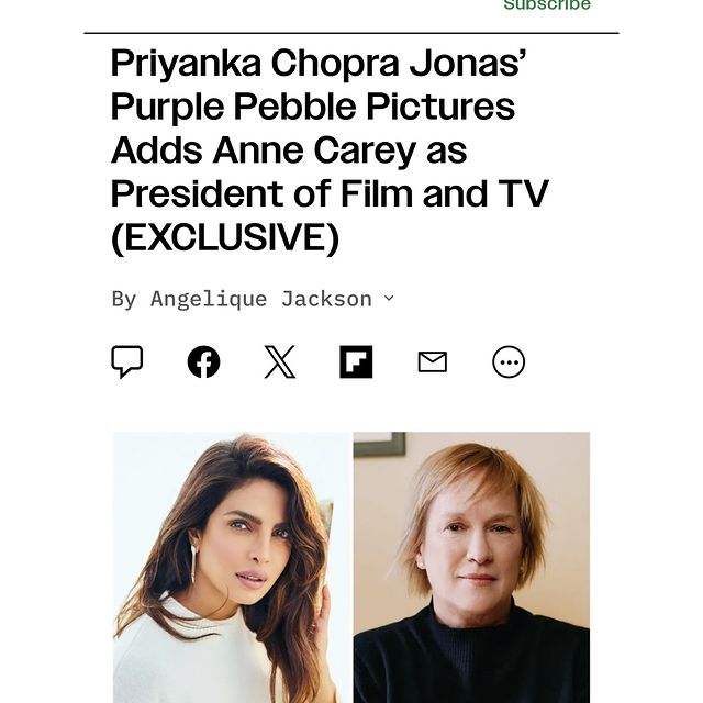 Priyanka Chopra, Purple Pebble Pictures'ta Yeni Başkanı Duyurdu