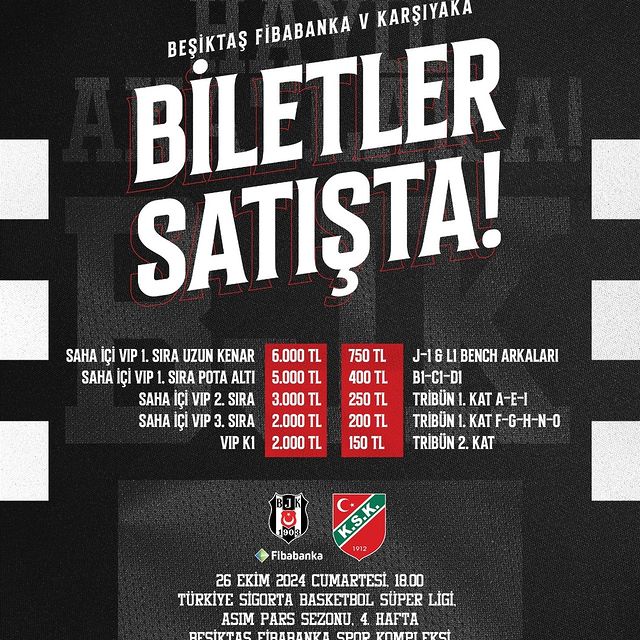 Beşiktaş Fibabanka Takımı Karşıyaka ile Karşılaşacak