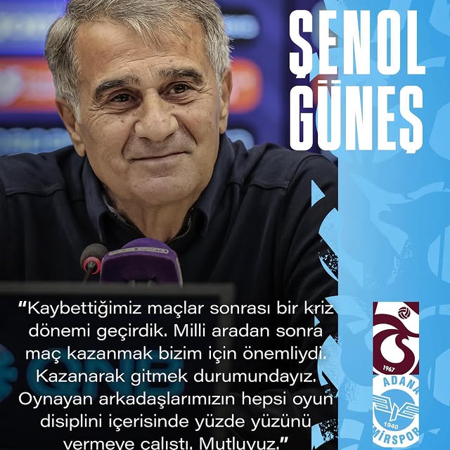 Teknik Direktör Şenol Güneş'in Adana Demirspor Maçı Yorumları