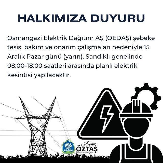 Osmangazi Elektrik Dağıtım AŞ'ye Bağlı Kesinti Bilgisi