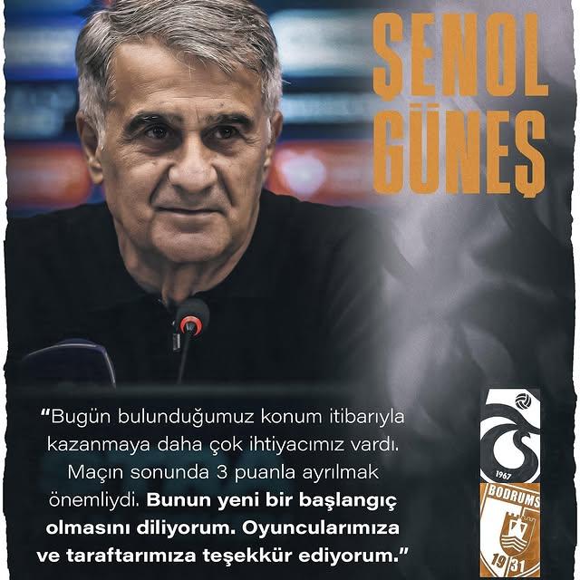 Şenol Güneş, Bodrum FK maçını değerlendirdi