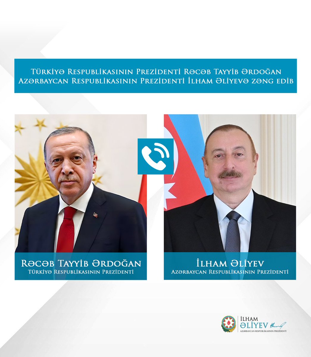 Türkiye Cumhuriyeti Cumhurbaşkanı Recep Tayyip Erdoğan'dan Azerbaycan Cumhurbaşkanı İlham Aliyev'e Telefon Görüşmesi