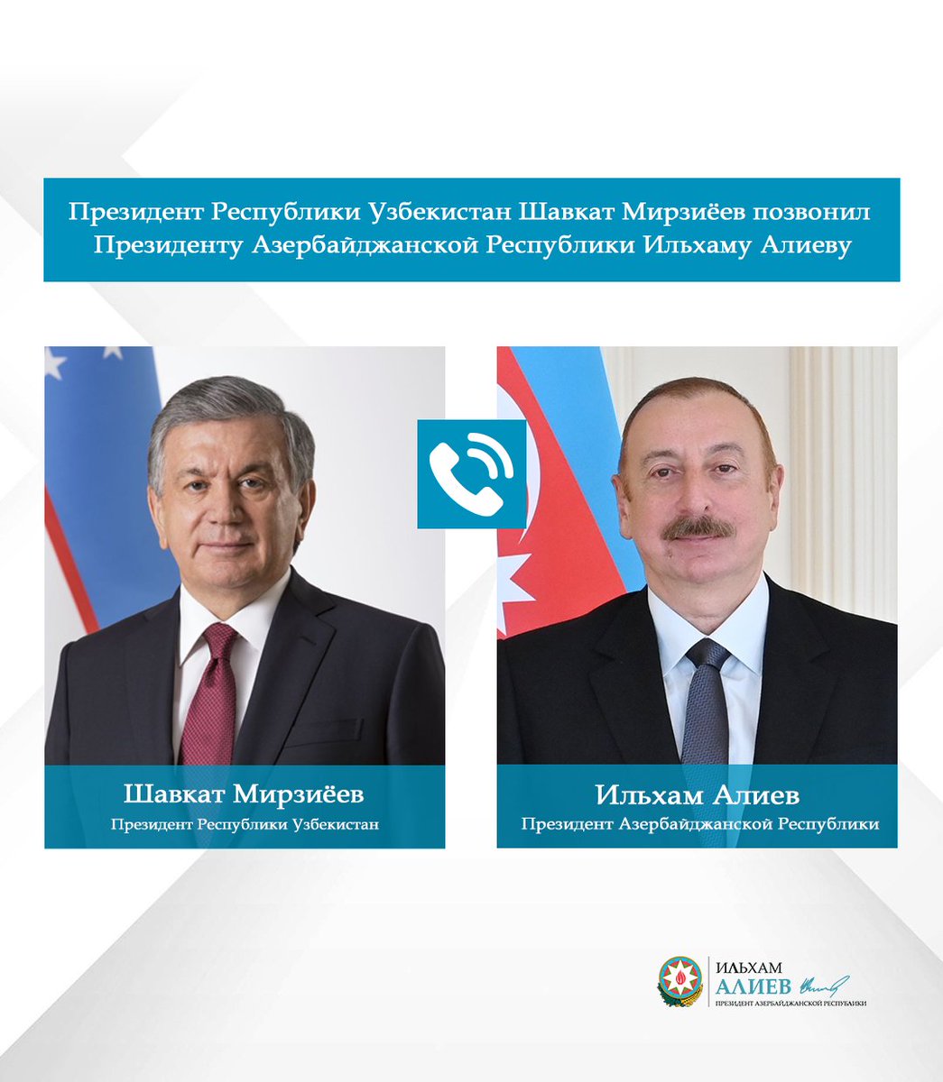 Özbekistan Cumhurbaşkanı Şavkat Mirziyoyev, Azerbaycan Cumhurbaşkanı İlham Aliyev'i Telefonla Aradı