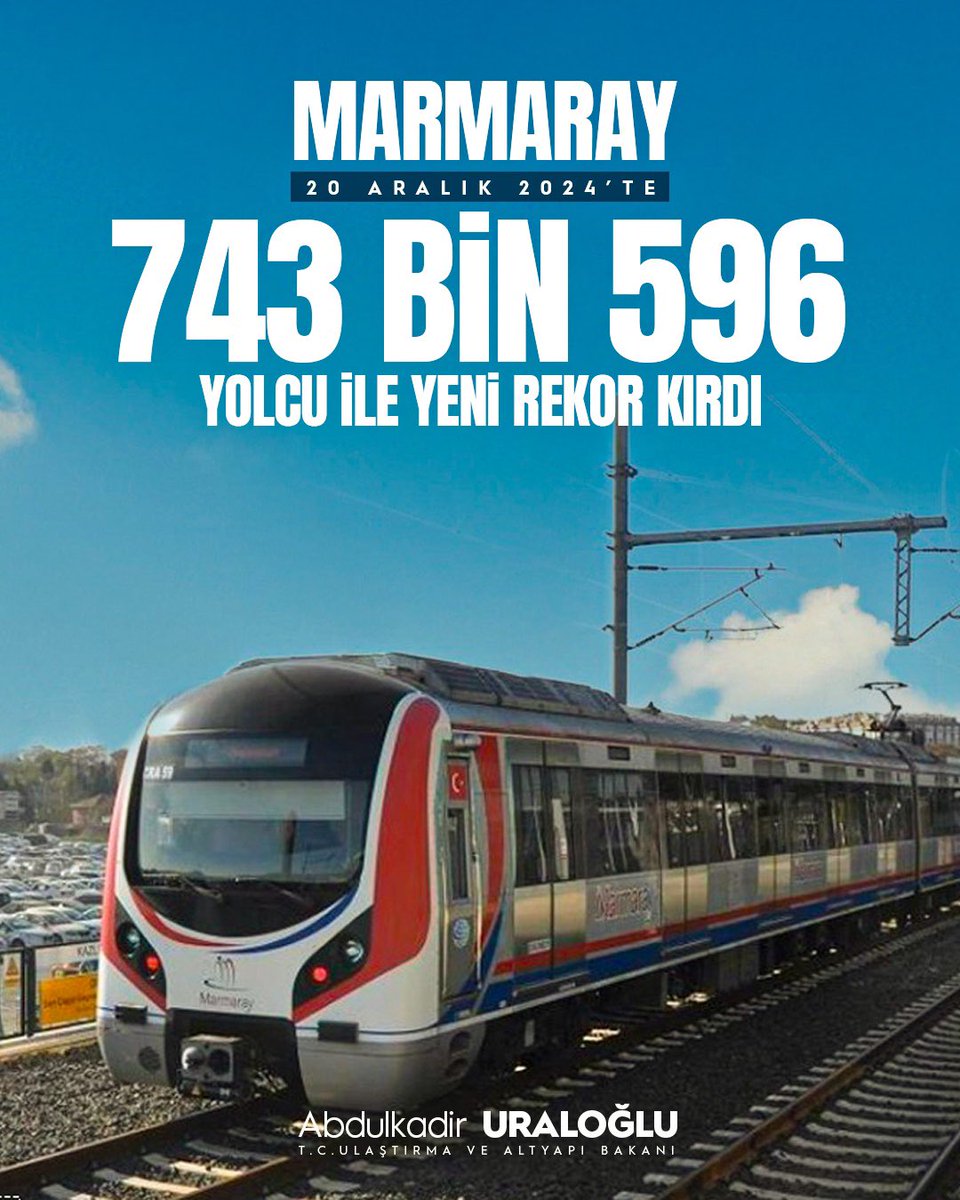 Marmaray 743 Bin 596 Yolcu Kapasitesiyle Rekor Kırdı