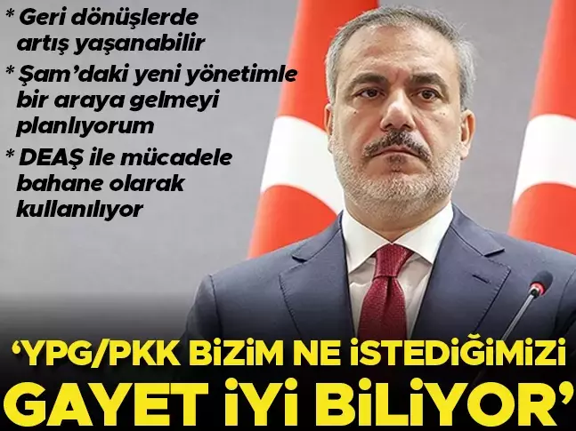 Dışişleri Bakanı Hakan Fidan: YPG ve PKK Türkiye'nin beklentilerini anlıyor