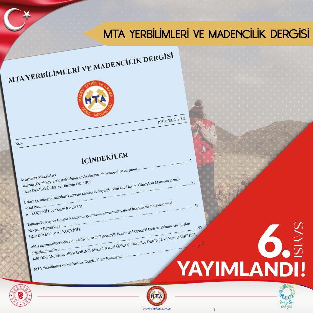 MTA Yerbilimleri Dergisi Yeni Sayısıyla Okuyucularla Buluştu