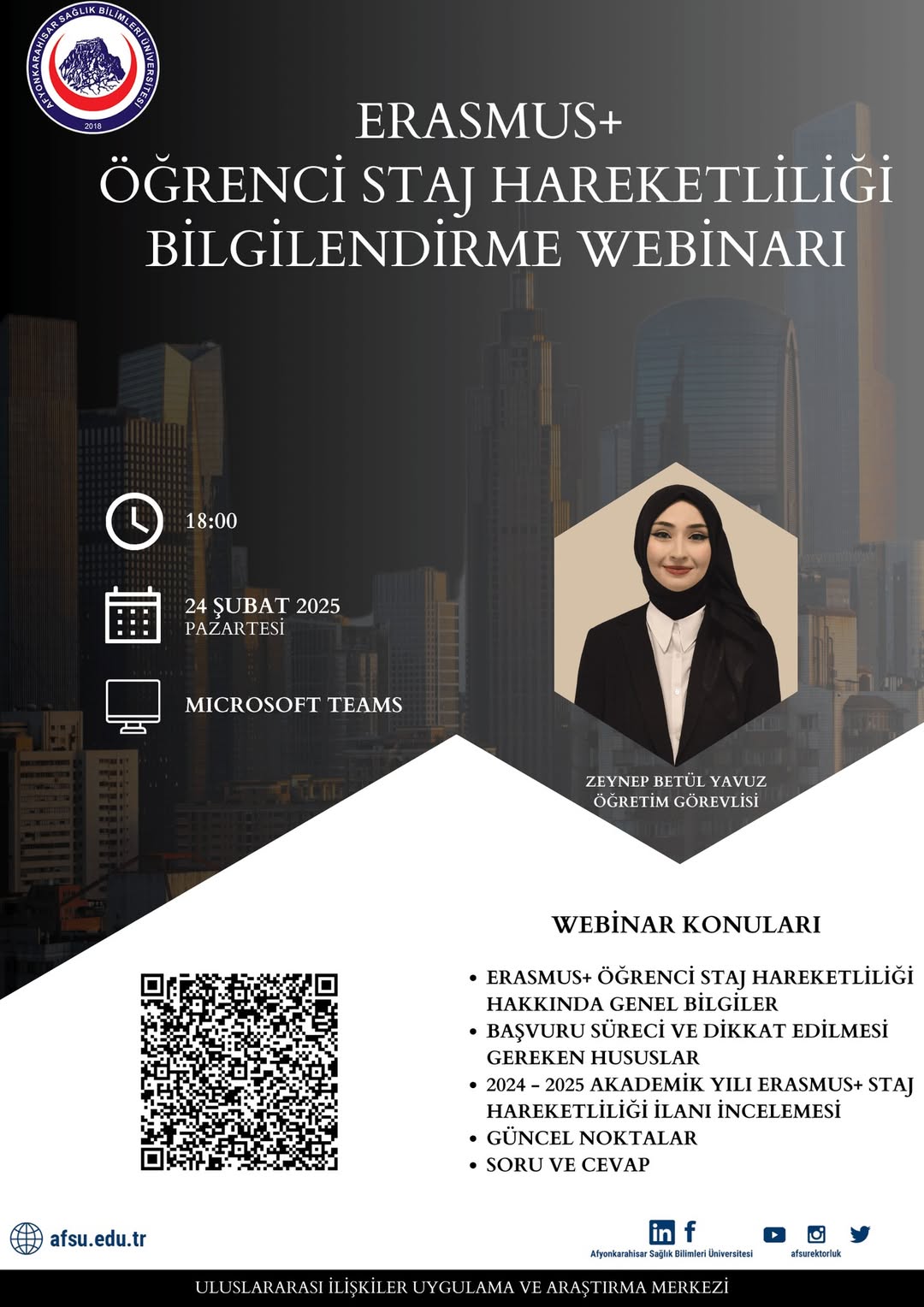 2024-2025 Erasmus Staj Webinarı için Katılım Detayları Açıklandı