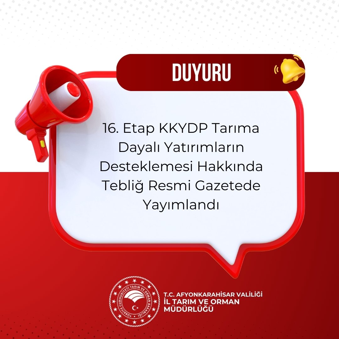 Afyonkarahisar'da 16. Etap KKYDP Destek Tebliği Yayımlandı