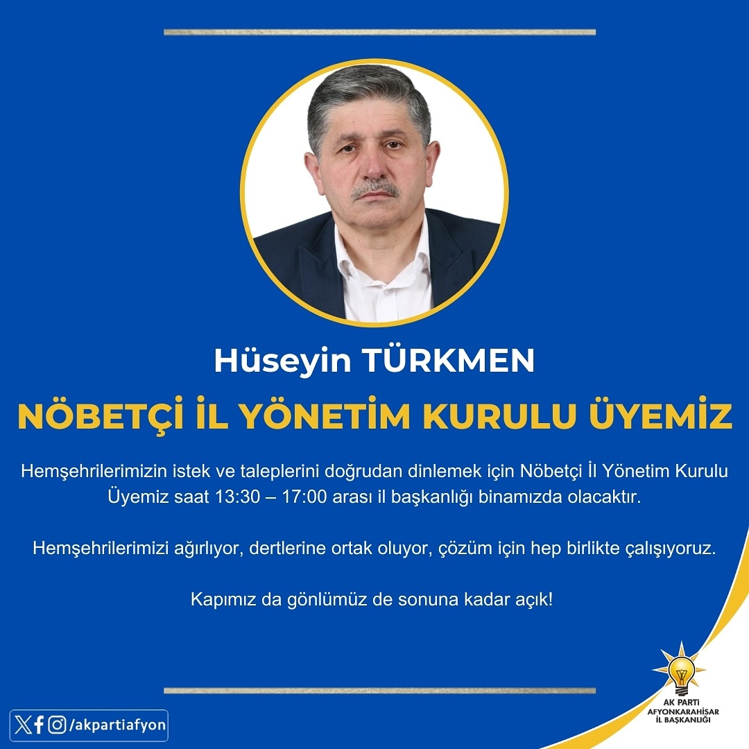 AK Parti Afyonkarahisar İl Başkanlığı'ndan Hemşehrilere Açık Kapı Günleri