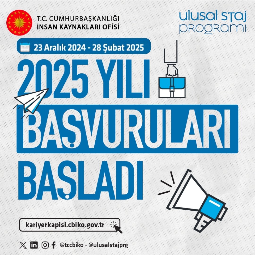 2025 Yılı Ulusal Staj Programı Başvuruları Başladı