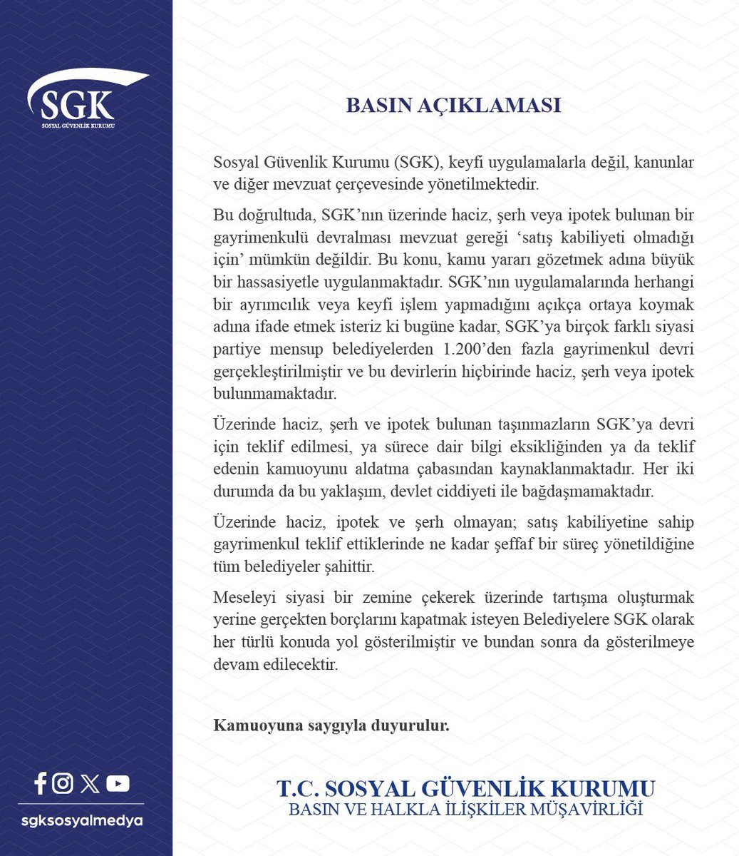 Afyonkarahisar Sosyal Güvenlik Kurumu, Ankara Büyükşehir Belediyesi'ne Yanıt Verdi