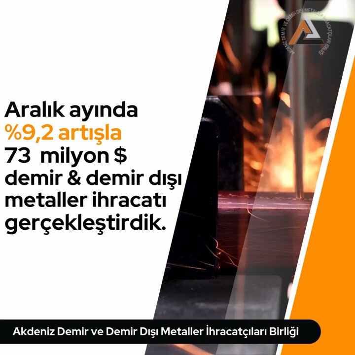 Akdeniz Demir ve Demir Dışı Metaller İhracatında %92 Artış