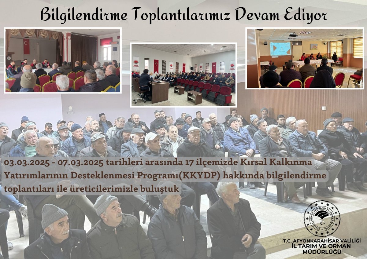 Afyonkarahisar'da Kırsal Kalkınma Yatırımları İçin Bilgilendirme Toplantıları Düzenlendi