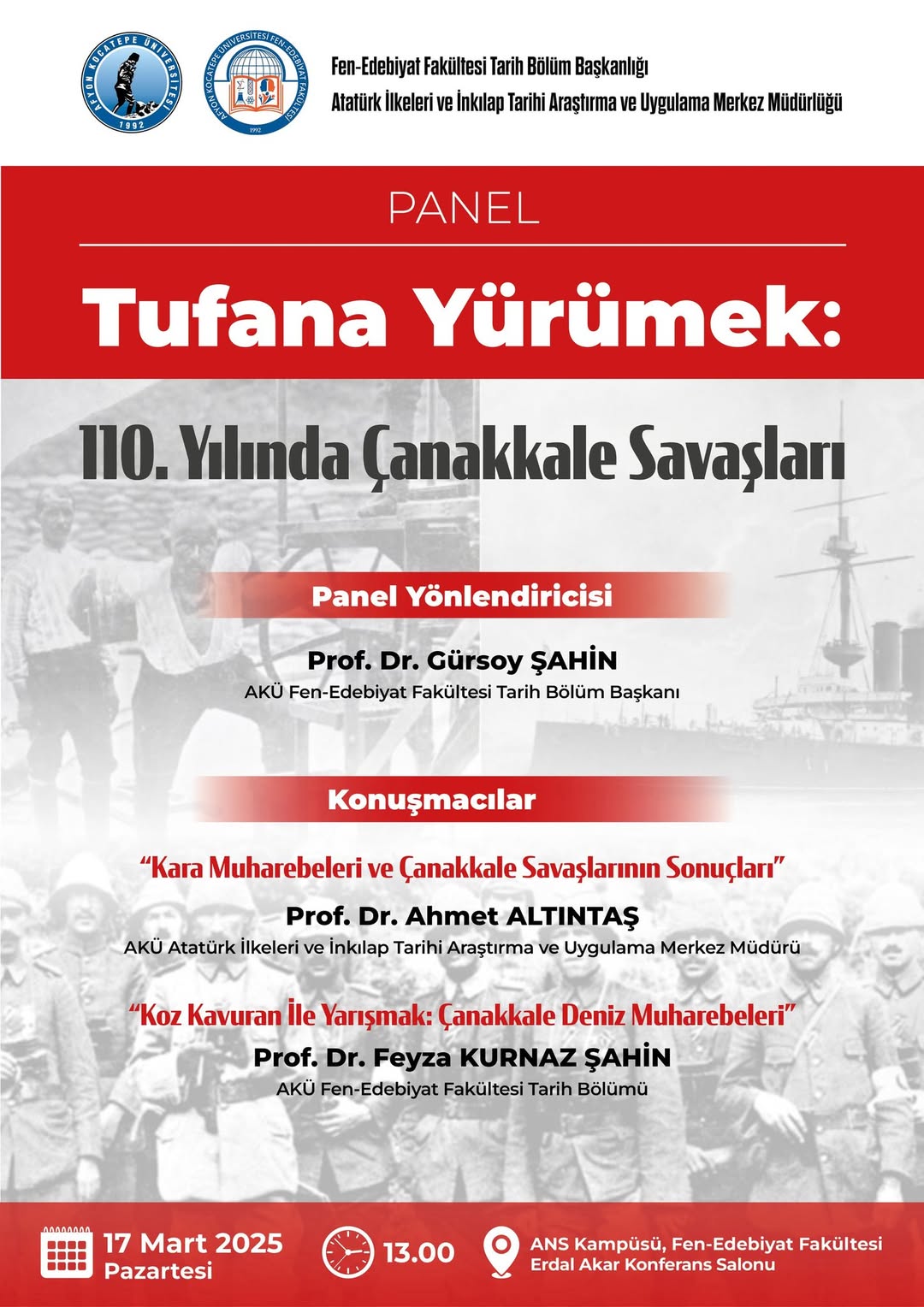 Afyon Kocatepe Üniversitesi'nde Çanakkale Şehitleri Anıldı