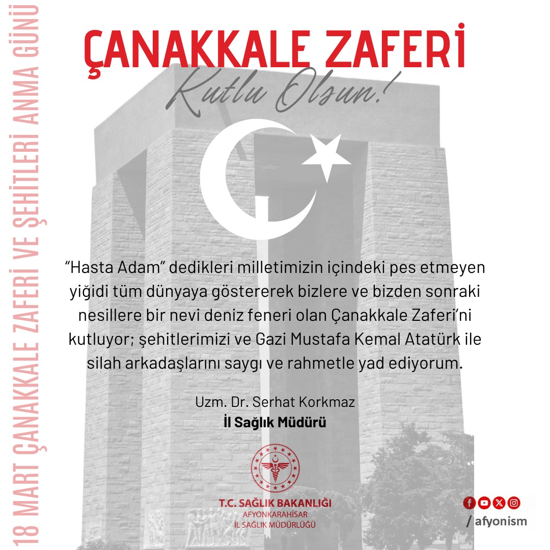 Afyonkarahisar'da Çanakkale Zaferi Anıldı