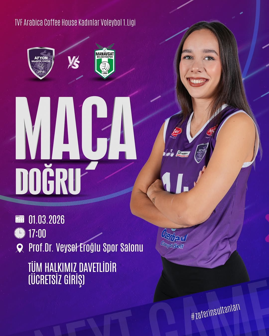 Afyon Belediye Yüntaş Voleybol ile Manavgat Belediye Spor Maçı