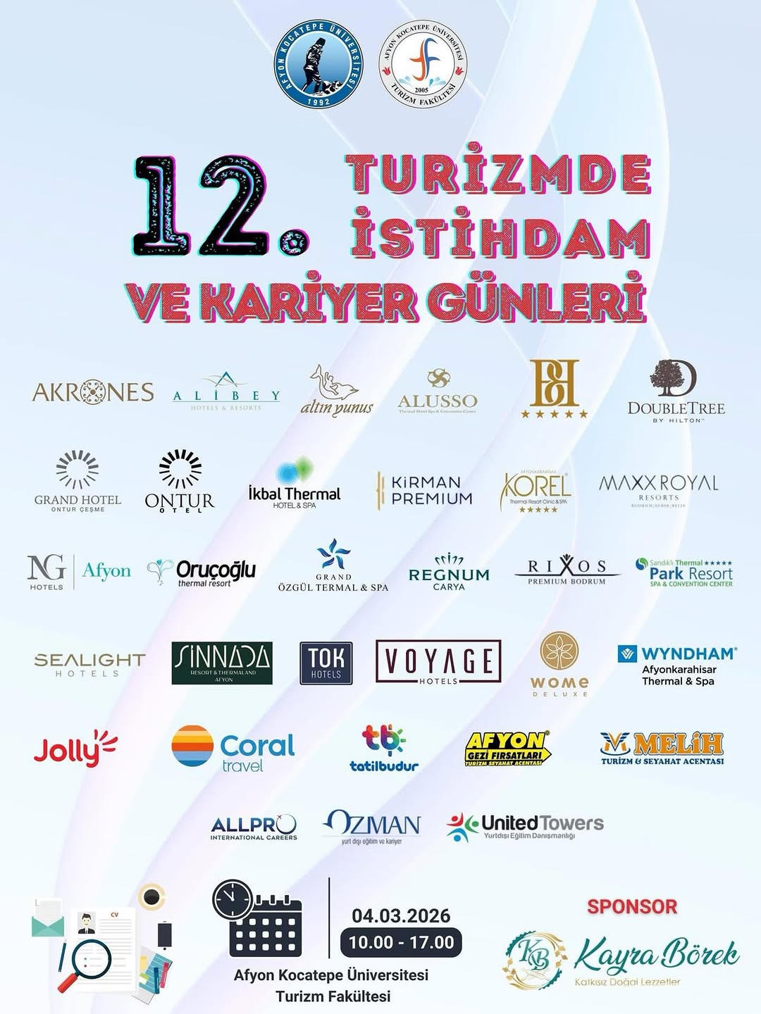 Afyon Kocatepe Üniversitesi'nde Bugün: 12. Turizmde İstihdam ve Kariyer Günleri