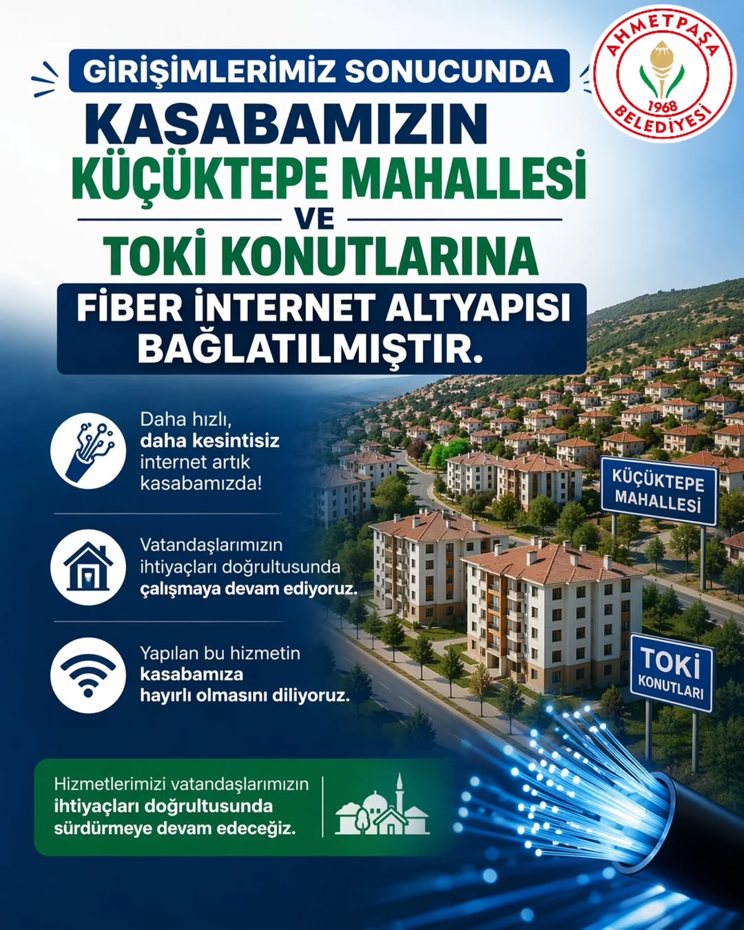 Afyonkarahisar AhmetPaşa Belediyesi'nden Fiber İnternet Müjdesi