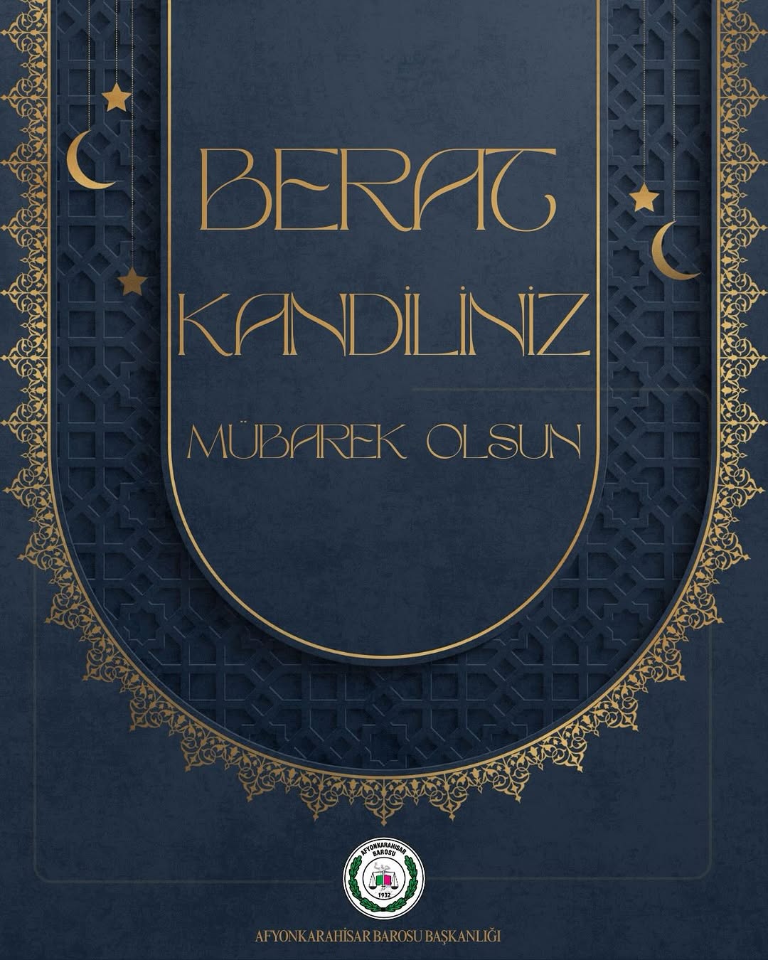 Afyonkarahisar Barosu'ndan Berat Kandili Kutlaması