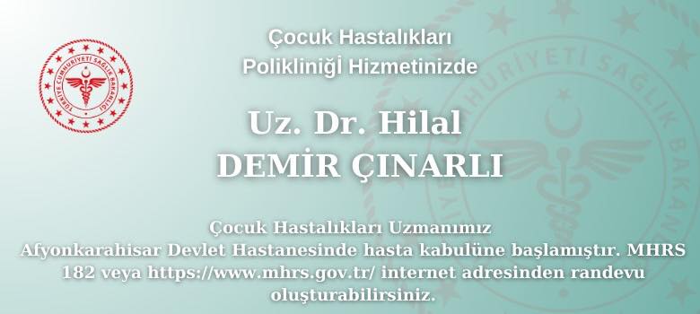 Afyonkarahisar Devlet Hastanesi'nden Çocuk Hastalıkları Polikliniği Hizmeti