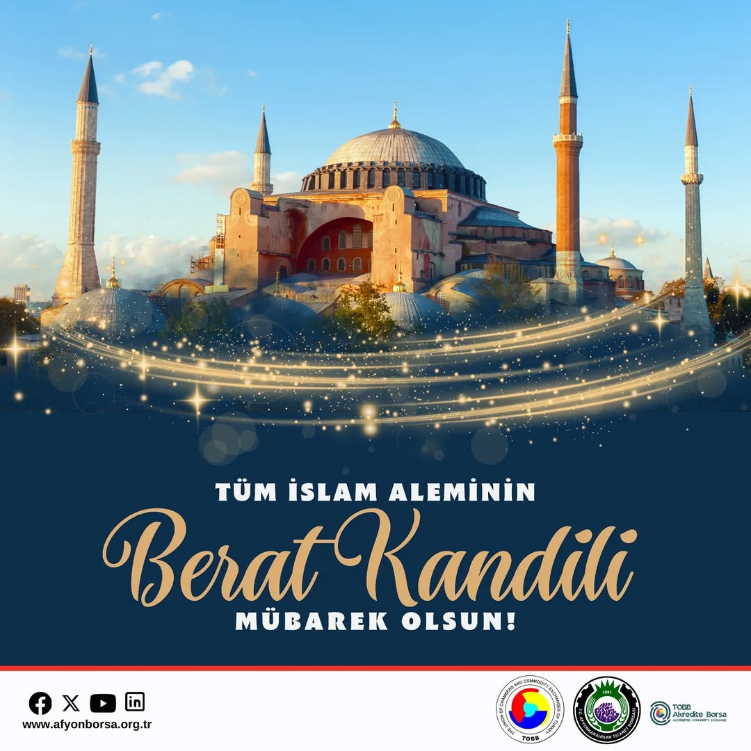 Afyonkarahisar Ticaret Borsası'ndan Berat Kandili Mesajı