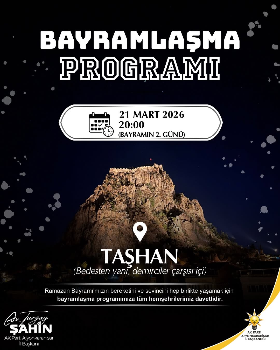 AK Parti Afyonkarahisar İl Başkanlığı Ramazan Bayramı Bayramlaşma Programı Duyurusu