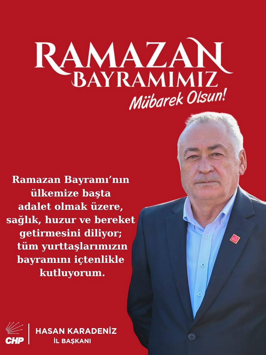 CHP Afyonkarahisar İl Başkanlığı'ndan Ramazan Bayramı Mesajı