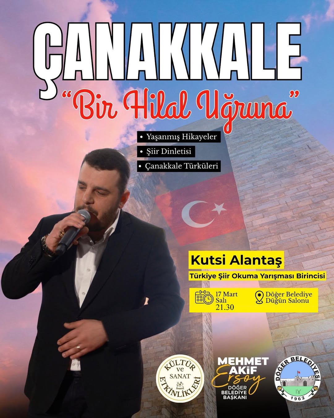 Döğer Belediyesi'nden Çanakkale Şehitleri Anma Programı Duyurusu