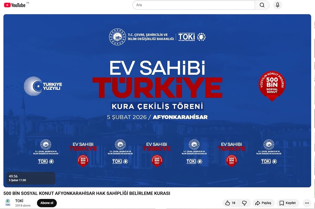 Döğer Belediyesi'nden TOKİ Başvurusu Kura Çekimi Canlı Yayın Duyurusu