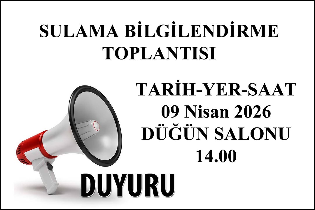 Döğer Belediyesinden Tarım ve Sulama Bilgilendirme Toplantısı Duyurusu